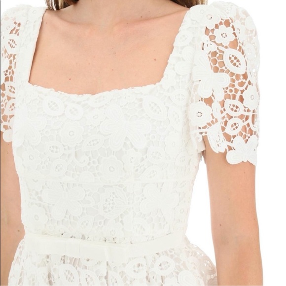 Self Portrait White Guipure Floral Lace Midi Dress - Picture 3 of 16